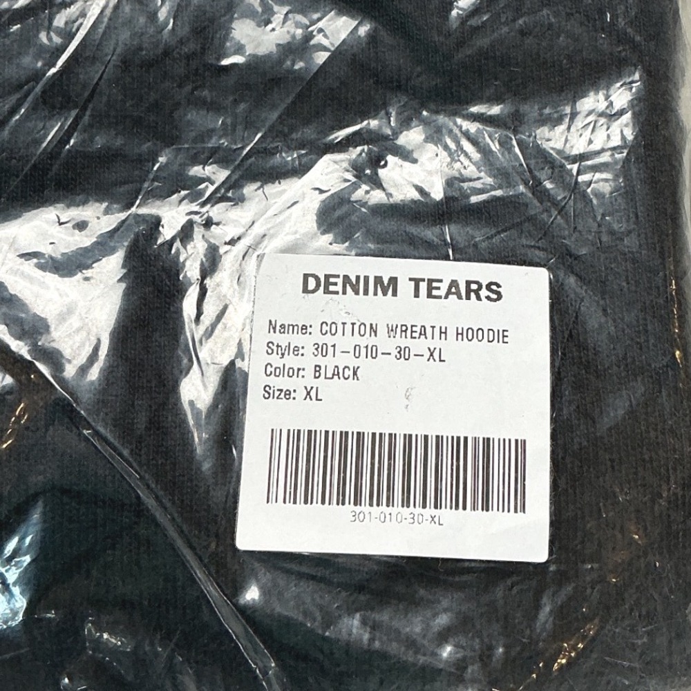 Denim Tears Cotton Wreath Hoodie Black Size XL‎ New With Tags - Picture 3 of 5